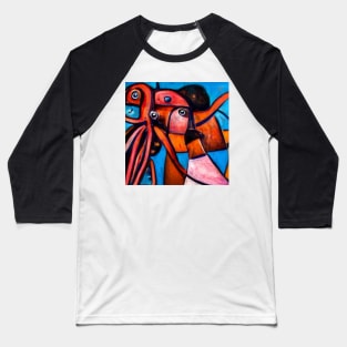 Giant Squid Painting Baseball T-Shirt